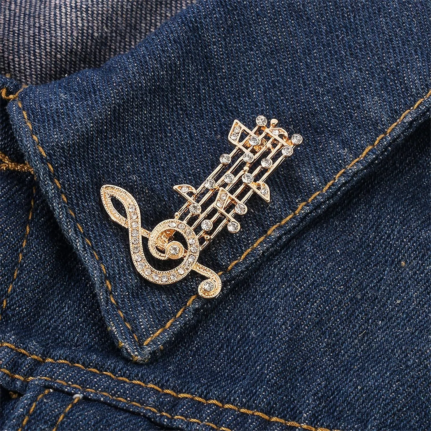 Music Note Brooch Pink for Men Women Gold /Silver Music Note Mark Brooch Lapel Pin Badge Hanging Chains Collar Brooches Pin for Career Suit Tuxedo of Shirts Tie Hat Scarf for Boyfriend Father Birthday Gift