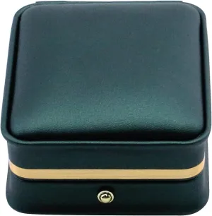 MY MIRONEY PU Leather Pendant Box Velvet Interior Necklace Pendant Box Blackish Green Jewelry Gift Box Storage Case Organizer (2.83" x 3.31" x 1.57")