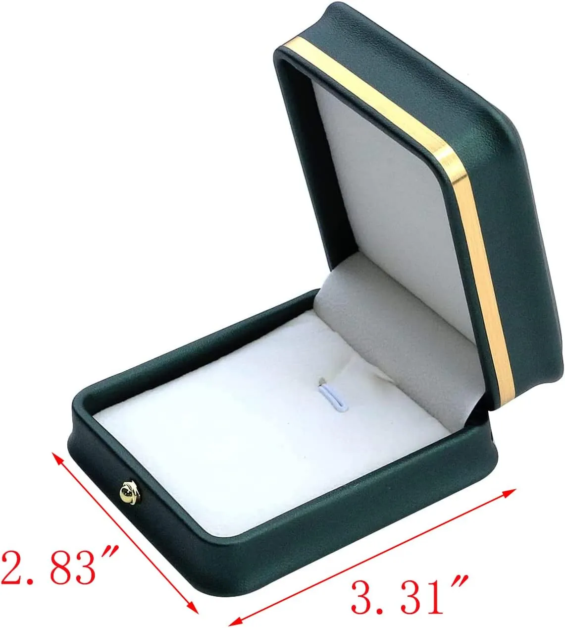 MY MIRONEY PU Leather Pendant Box Velvet Interior Necklace Pendant Box Blackish Green Jewelry Gift Box Storage Case Organizer (2.83" x 3.31" x 1.57")