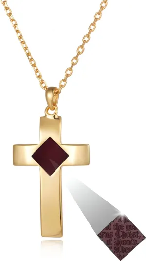 Nano Bible Gold Cross Necklace for Women with the Entire Holy KJV New Testament Engraving on Pendant, Religious Christian Jewelry Gift for Mothers Day, Birthday, Anniversary for Wife or Girlfriend