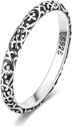 NARMO 925 Sterling Silver Women Rings Moon Star Ring Evil Eye Ring Colorful Cubic Zirconia Ring Stackable Vintage Rings Statement Rings for Women Size 6-9