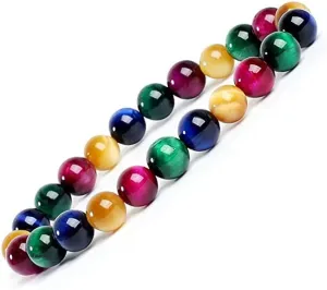 Natural 8mm Gorgeous Semi-Precious Gemstones Round Beads Stretch Bracelet 7 Inch Unisex