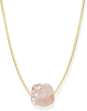 Natural Gemstone Necklace for Women, 14K Gold Plated Crystal Necklace, Birthstone Jewelry Trendy Birthday Gift for Her