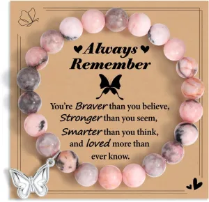 Natural Stone Butterfly Bracelets Gifts for Teen Girls, Trendy Birthday Teen Girl Gift Ideas with Quote Card, Jewelry Gifts for Teenage Teen Girls Birthday Christmas Valentines Day Gifts-49