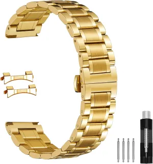 Nelumbo Quick Release Metal Chain Butterfly Clasp Watch Bands 18mm 19mm 20mm 21mm 22mm 24mm Stainless steel Watch Strap Bracelet Replacement