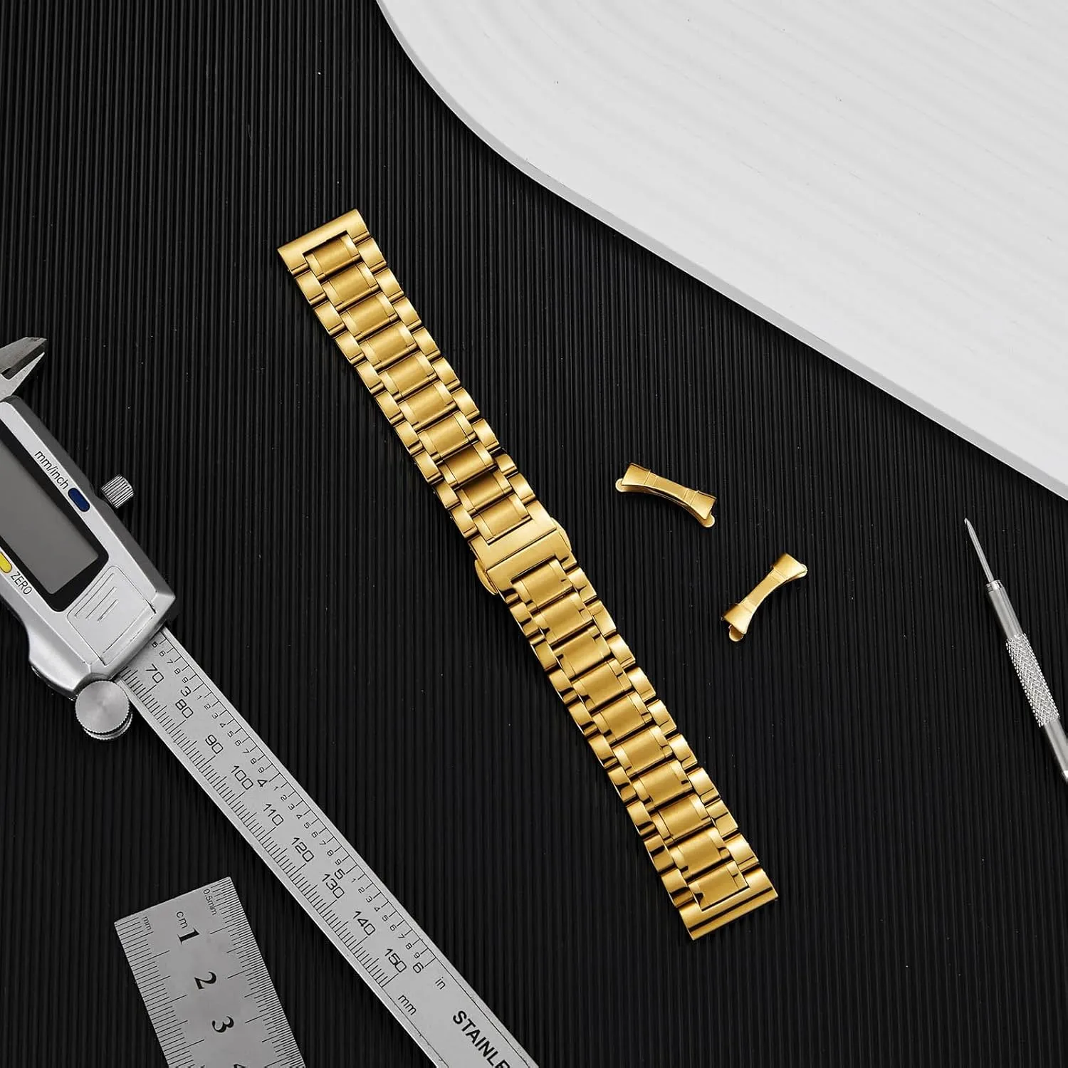 Nelumbo Quick Release Metal Chain Butterfly Clasp Watch Bands 18mm 19mm 20mm 21mm 22mm 24mm Stainless steel Watch Strap Bracelet Replacement