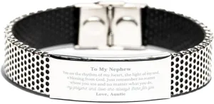 Nephew Gifts from Auntie. Nephew, My prayers and love are always there for you. Best Birthday Stainless Steel Bracelet For Nephew. Graduation Gifts Idea