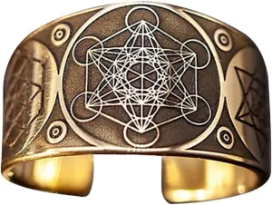 New Vintage Archangel Metatron Warrior Knight Angel Of Life Seal Adjustable Rings For Men Solomon Kabbalah Ring Amulet Aesthetic