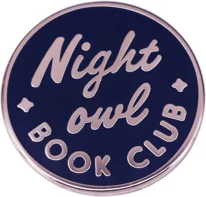 Night Owl Book Club Brooch Pins Cartoon Hard Enamel Pin Cute Metal Badges Book Lovers Lapel Pin Enamel Brooches Learning Gifts for Teacher Student Clothing Backpacks Bags Jewelry Decor
