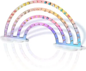 NiHome Iridescent Earrings Holder 74 Holes Display Rainbow Ear Studs Jewelry Show Rack Stand Organizer for Girl Women - Clear Acrylic Plastic