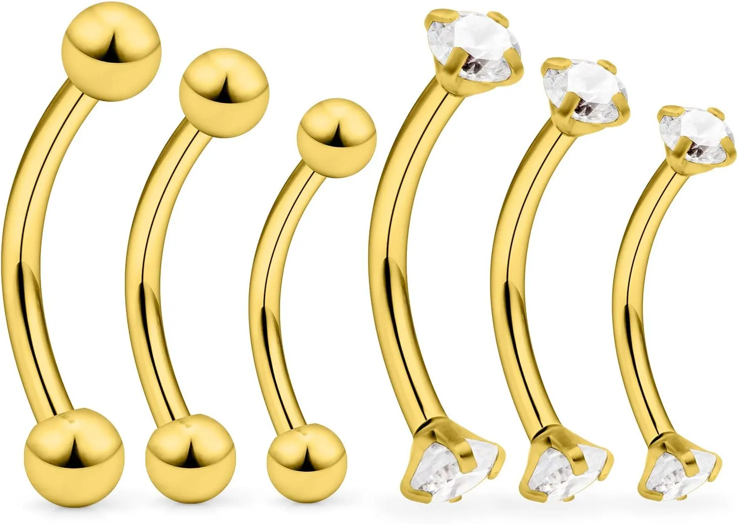 Ocptiy 16G Rook Piercing Jewelry Eyebrow Rings Hypoallergenic Surgical Steel Vertical Lip Labret Belly Snake Eye Tongue Ring Daith Earring Piercing Jewelry for Men Women Curved Barbells 6mm 8mm 10mm