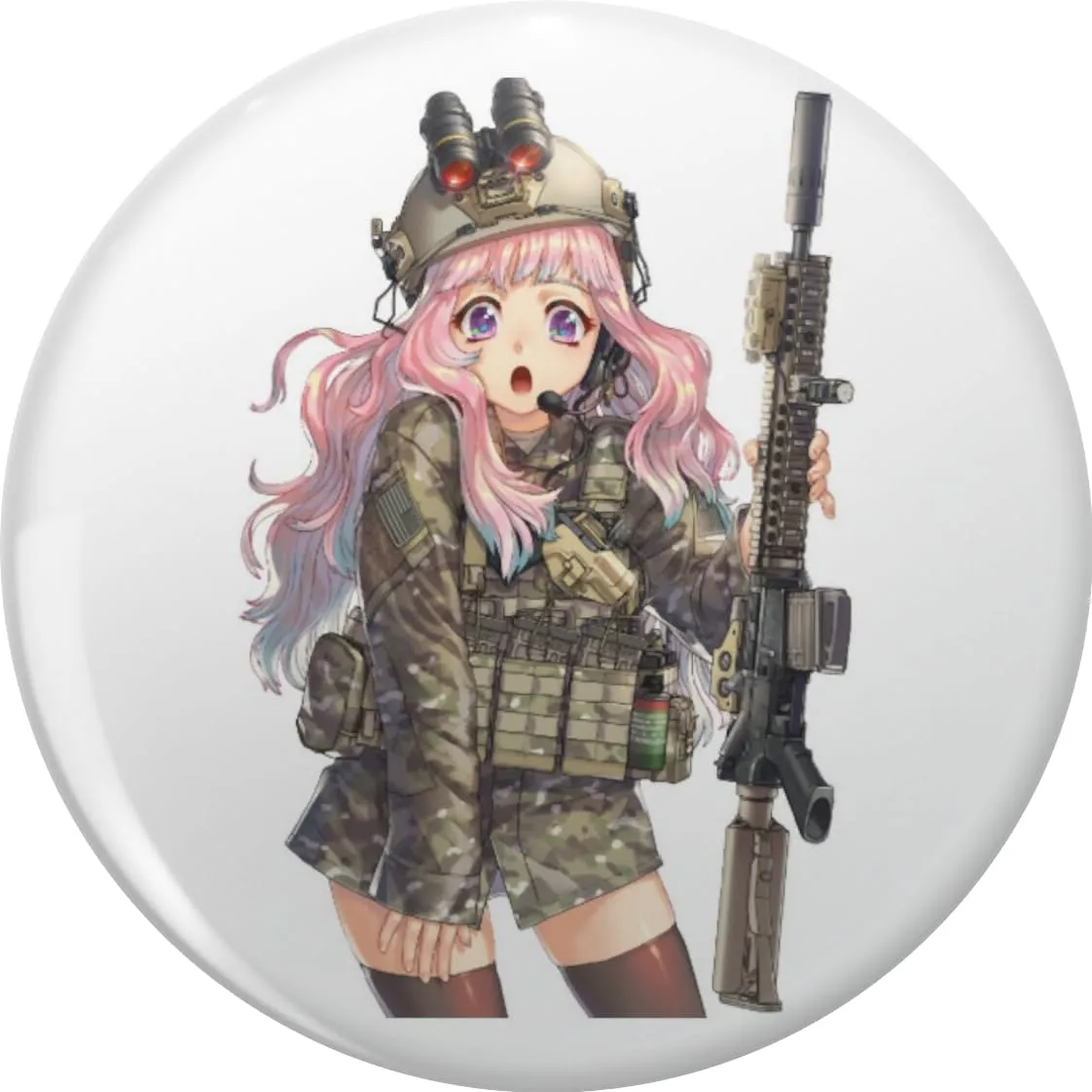 Of The Sound Military Anime Cute Gun Look Amazing Boys Girls Pin Lapel Pin Brooch Steel Pins Badge 0.75"