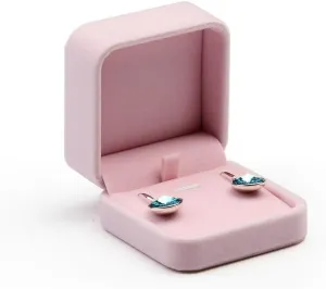 Oirlv Premium Velvet Earring Gift Box Pink Jewelry Storage Case Showcase Display