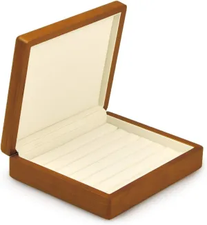 Oirlv Solid Wood Ring Jewelry Box Organizer Earrings Jewelry Drawer Organizer Tray with Lid (Creamy-white)