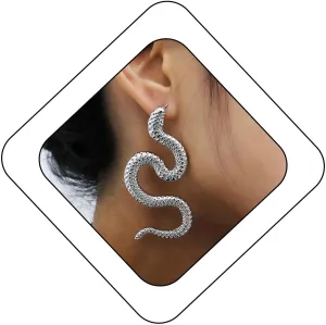 Olbye Snake Studs Earrings Long Dangle Serpent Earrings Minimalist Earrings Special Jewelry for Halloween Women