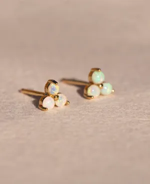 Opal Large Fleur Studs Gold
