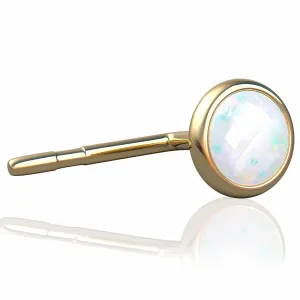 Opal Tragus Stud Earring, Tragus Earring in 14k Gold filled ,3 mm white Opal Tragus studs Piercing