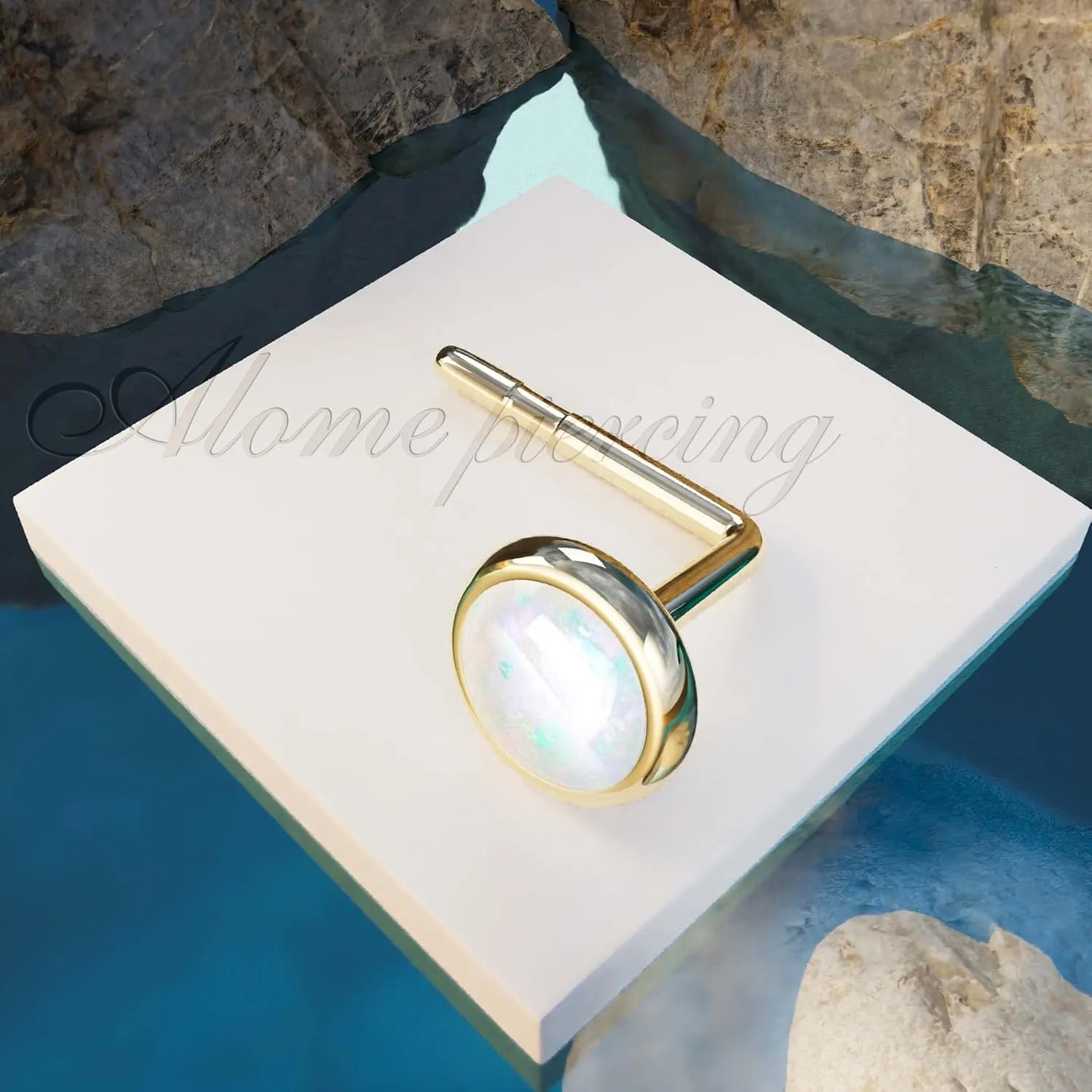 Opal Tragus Stud Earring, Tragus Earring in 14k Gold filled ,3 mm white Opal Tragus studs Piercing