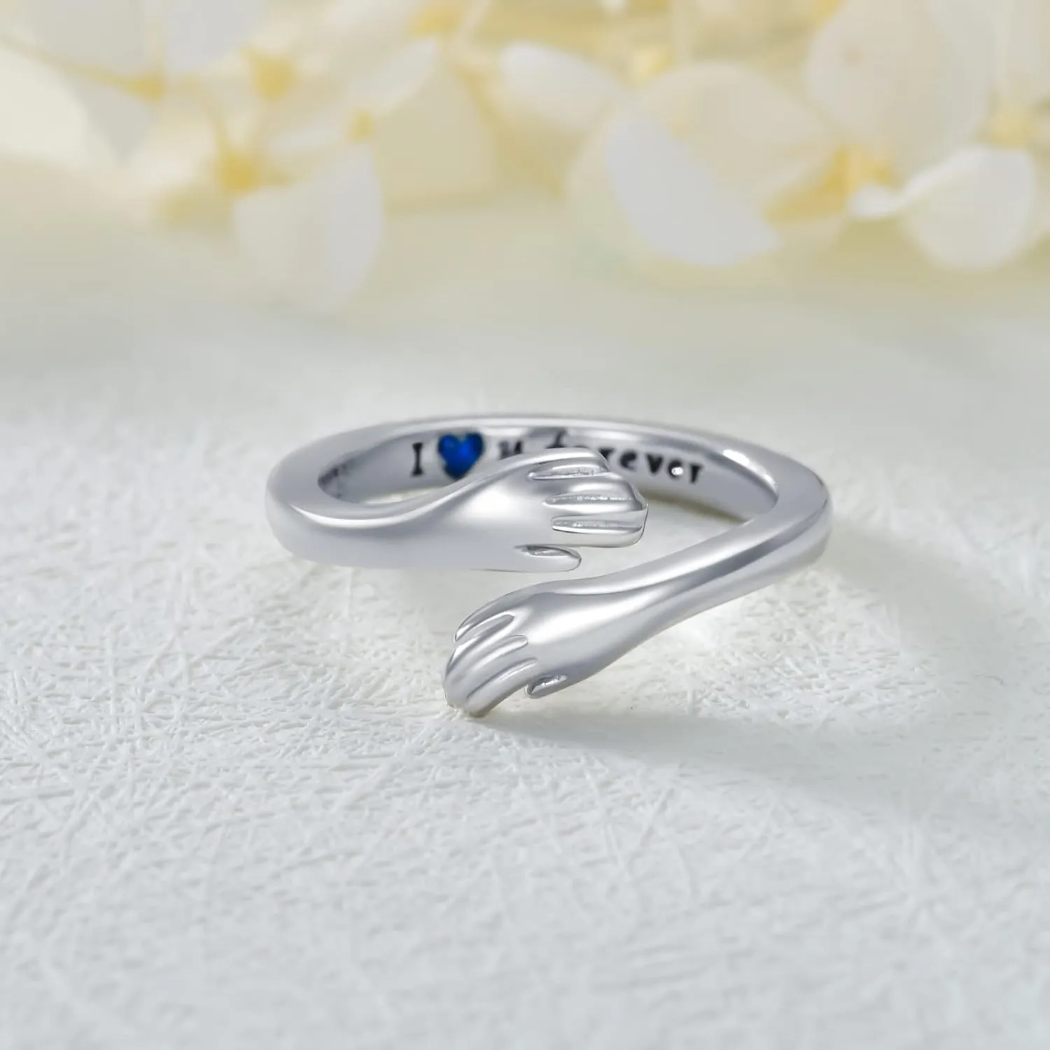Open Rings for Women 925 Sterling Silver Adjustable Open Ring Jewelry Mothers Day Christmas Birthday Gifts for Wife Mom Sister Friend