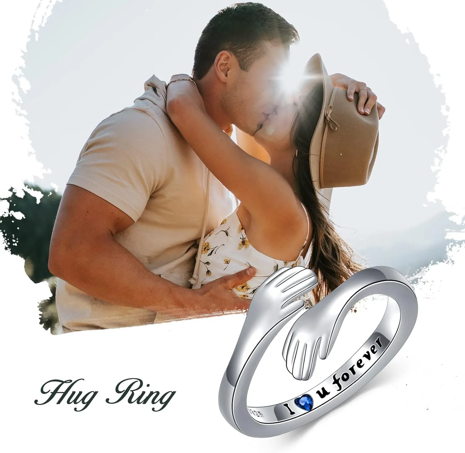 Open Rings for Women 925 Sterling Silver Adjustable Open Ring Jewelry Mothers Day Christmas Birthday Gifts for Wife Mom Sister Friend