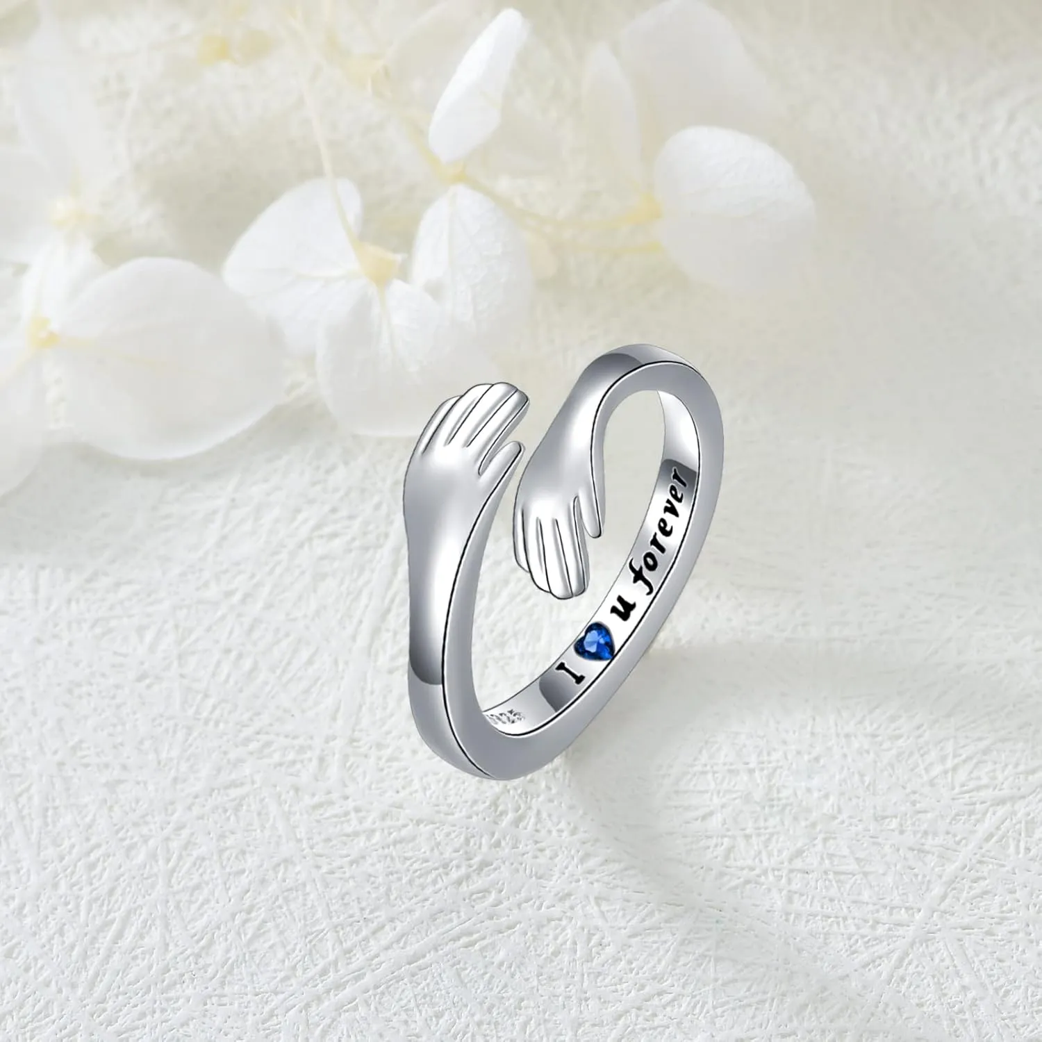 Open Rings for Women 925 Sterling Silver Adjustable Open Ring Jewelry Mothers Day Christmas Birthday Gifts for Wife Mom Sister Friend