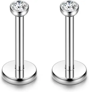 ORAZIO 18G 6-10MM Stainless Steel Lip Rings Nose Studs Piercing Internally Threaded