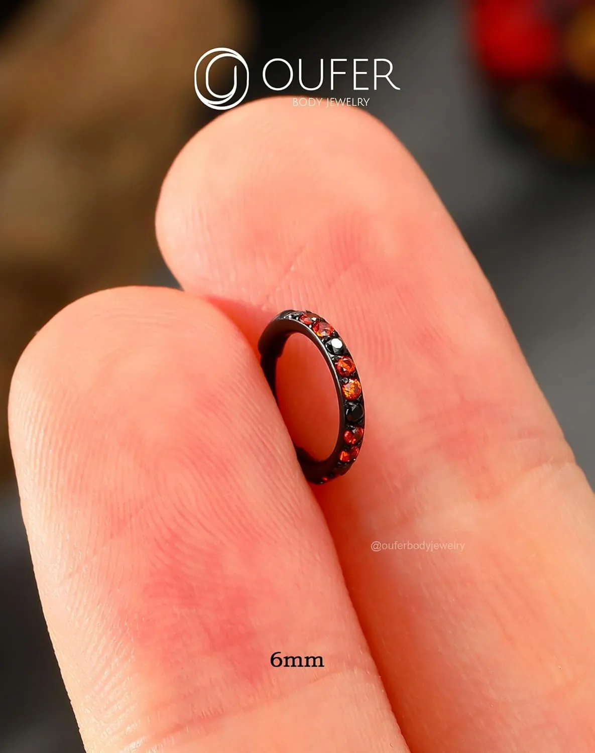OUFER Black Nose Rings Hoops, 316L Surgical Steel Nose Rings, Nose Piercing Jewelry,20G Hinged Colorful CZ Helix Piercing Jewelry, Septum Clicker Lip Rings Cartilage Conch Rook Helix Tragus Daith Earrings 5mm/6mm/7mm/8mm/9mm/10mm