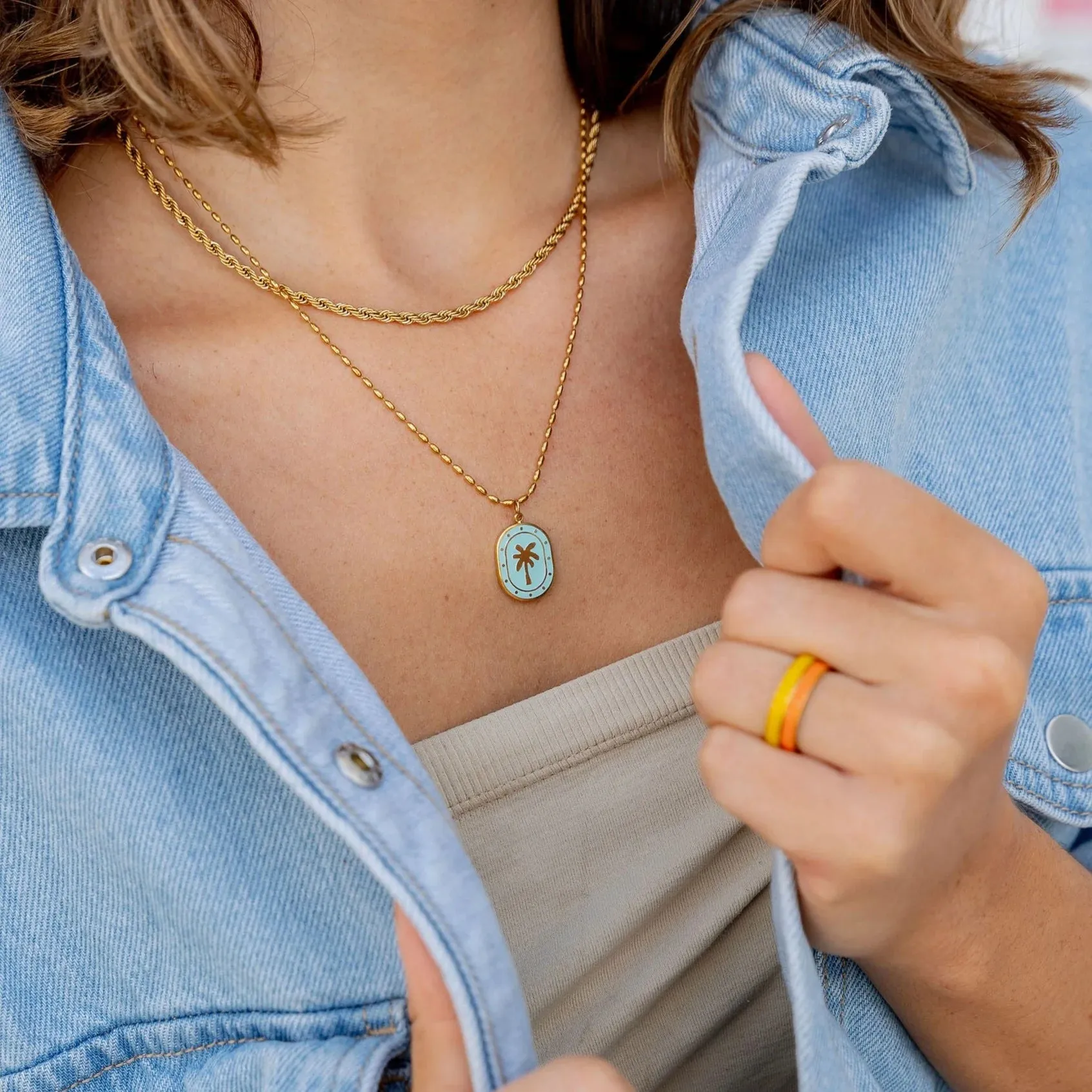 Palm Token Necklace~ Salty Babes by Salty Cali