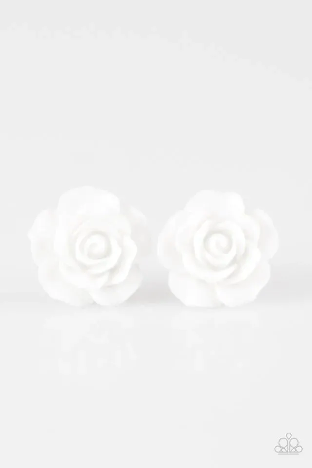 Paparazzi Earring ~ Garden Rave - White