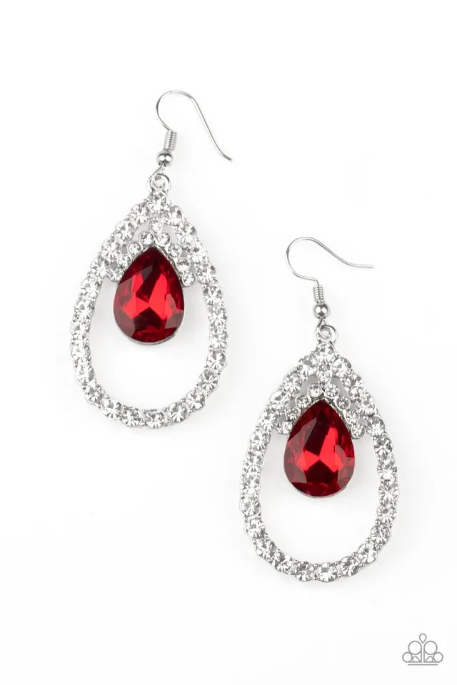 Paparazzi Earring ~ Trendsetting Twinkle - Red