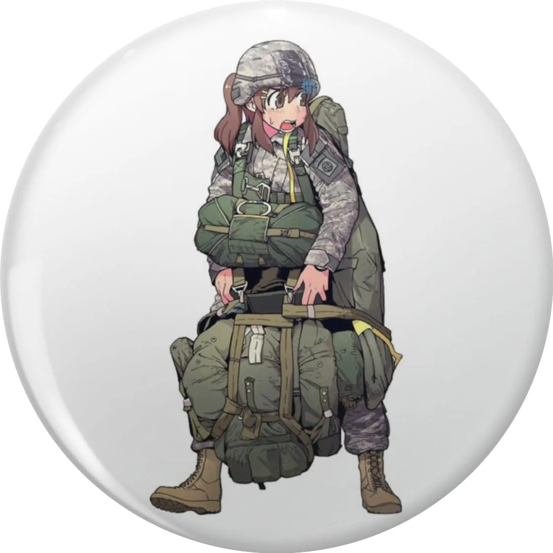 Paratrooper Military Anime Cute Gun Secret History Fan The Boys Girls Pin Lapel Pin Brooch Steel Pins Badge 0.75"