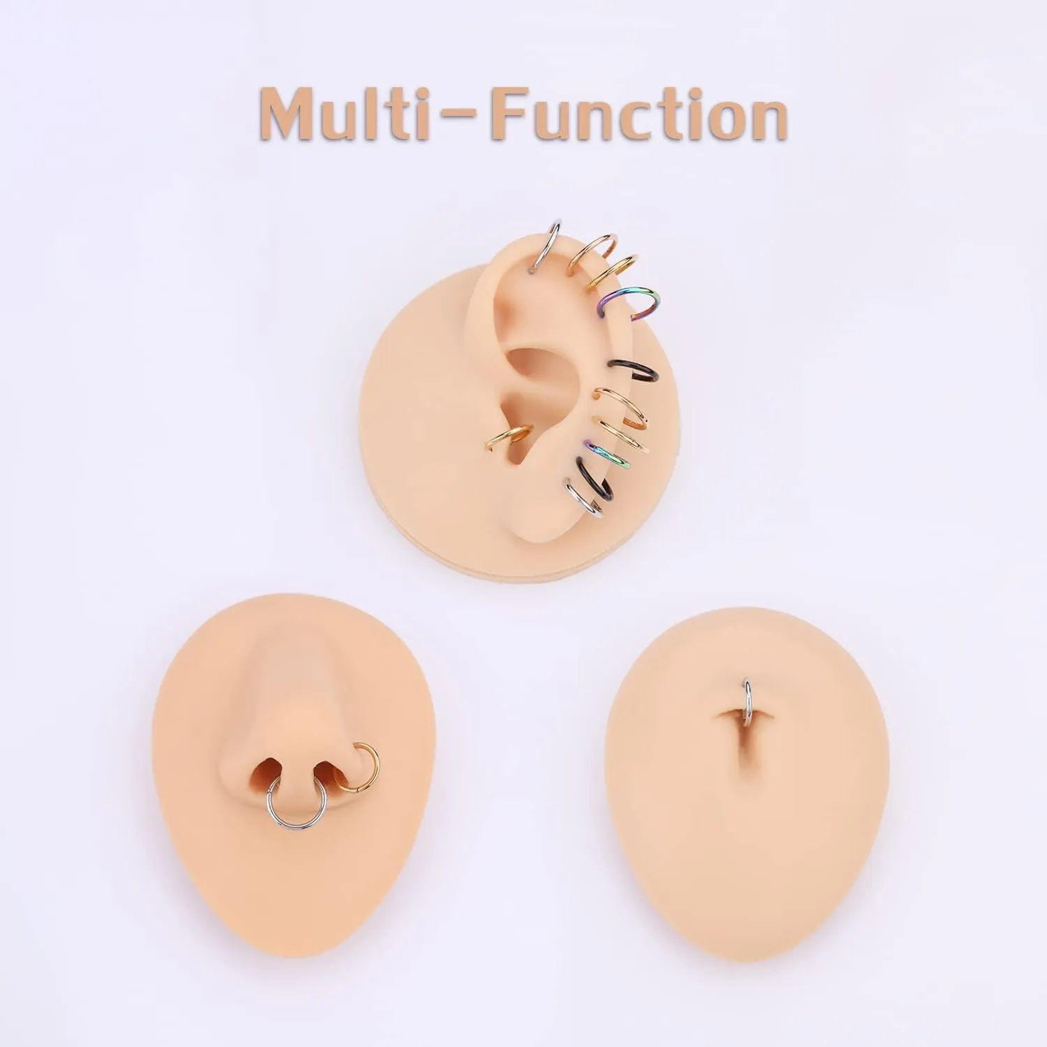 PEAKLINK 3pcs Titanium Nose Hoop Ring Set 20G 18G 16G Septum Ring Seamless Clicker Ring Conch Helix Lobe Hoop Earring Tragus Daith Rook Lip Belly Cartilage Sleeper Piercing Jewelry 6mm to 12mm