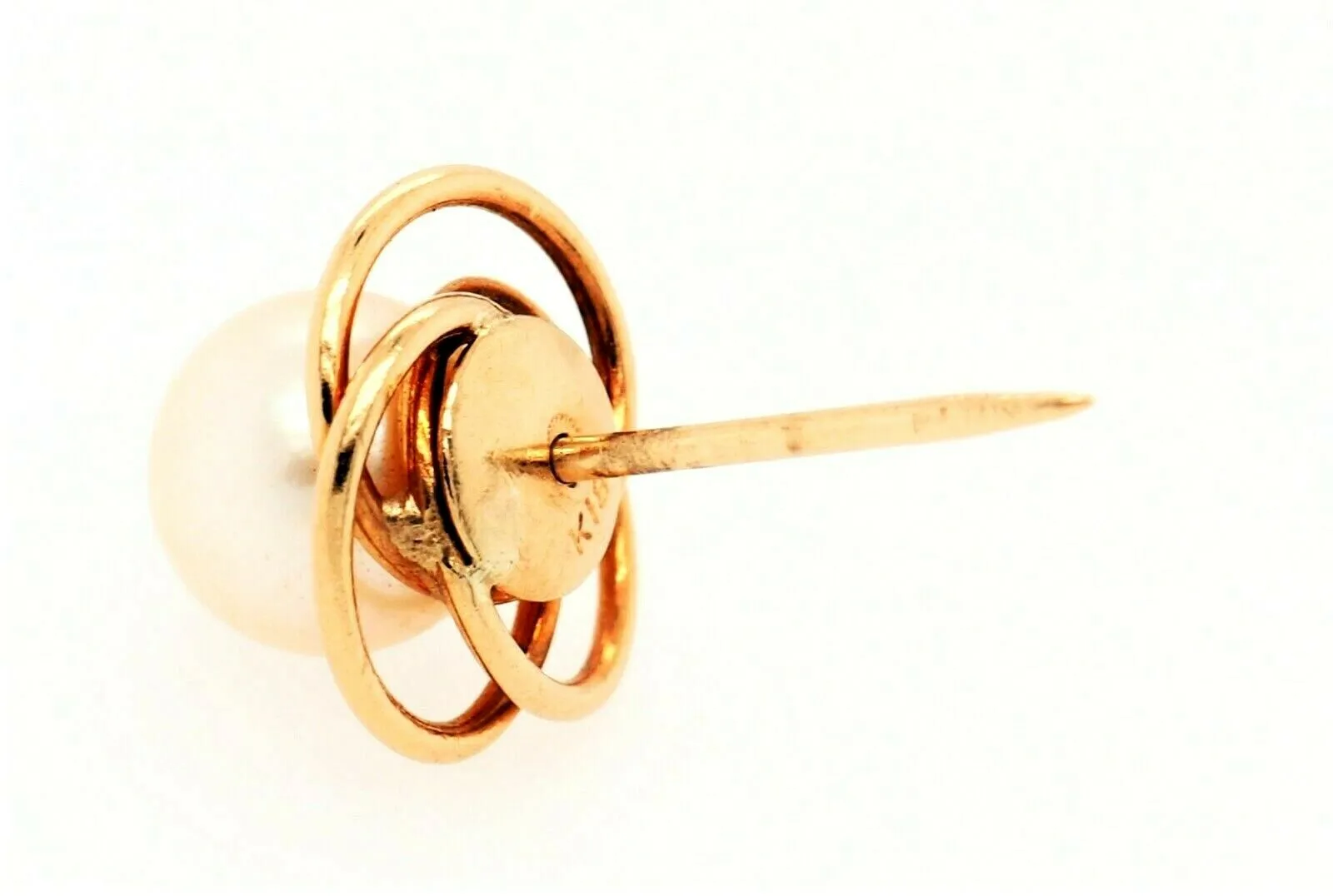Pearl 18ct Yellow Gold Tie Pin - Fine Vintage Jewellery