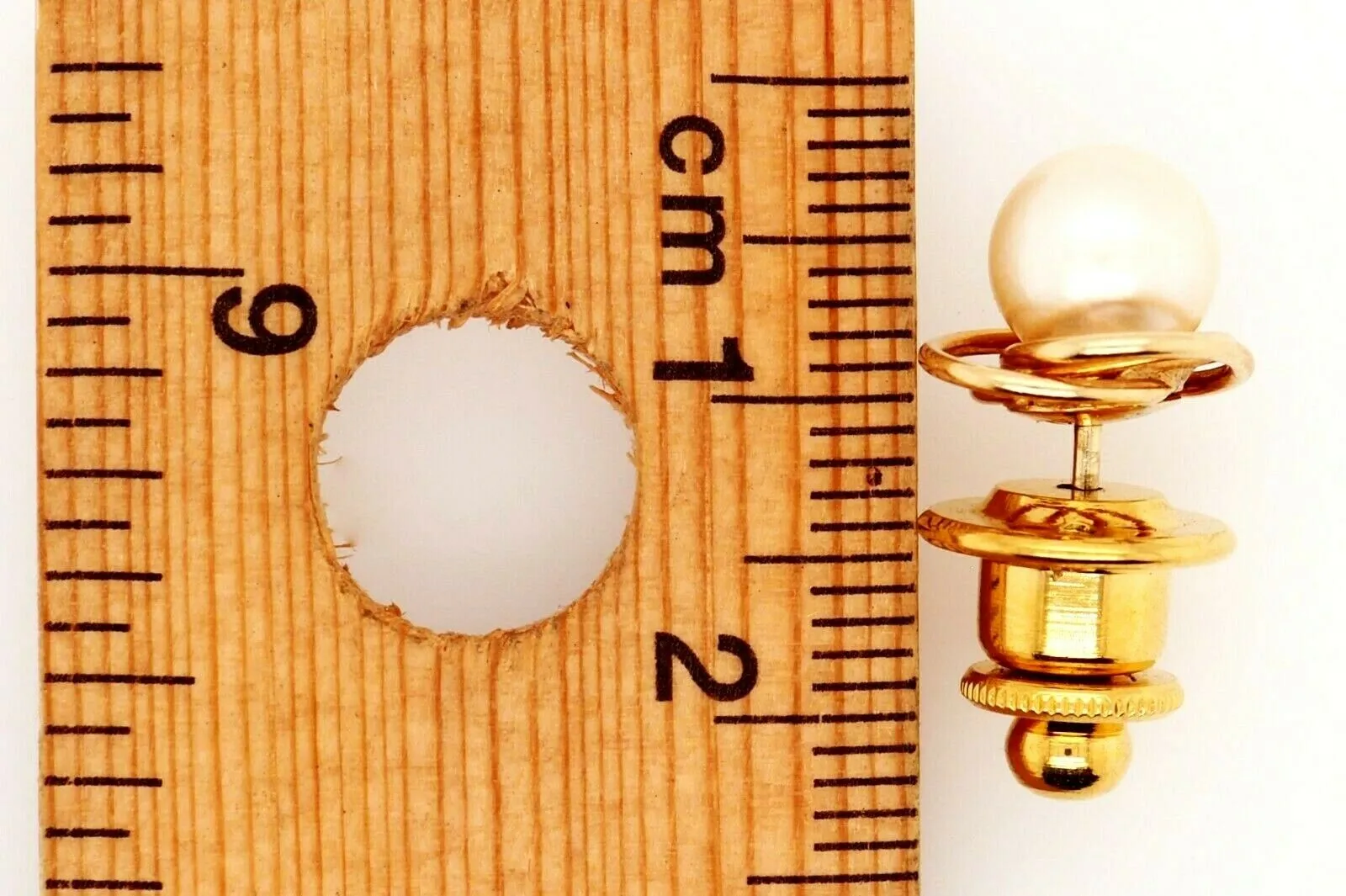 Pearl 18ct Yellow Gold Tie Pin - Fine Vintage Jewellery
