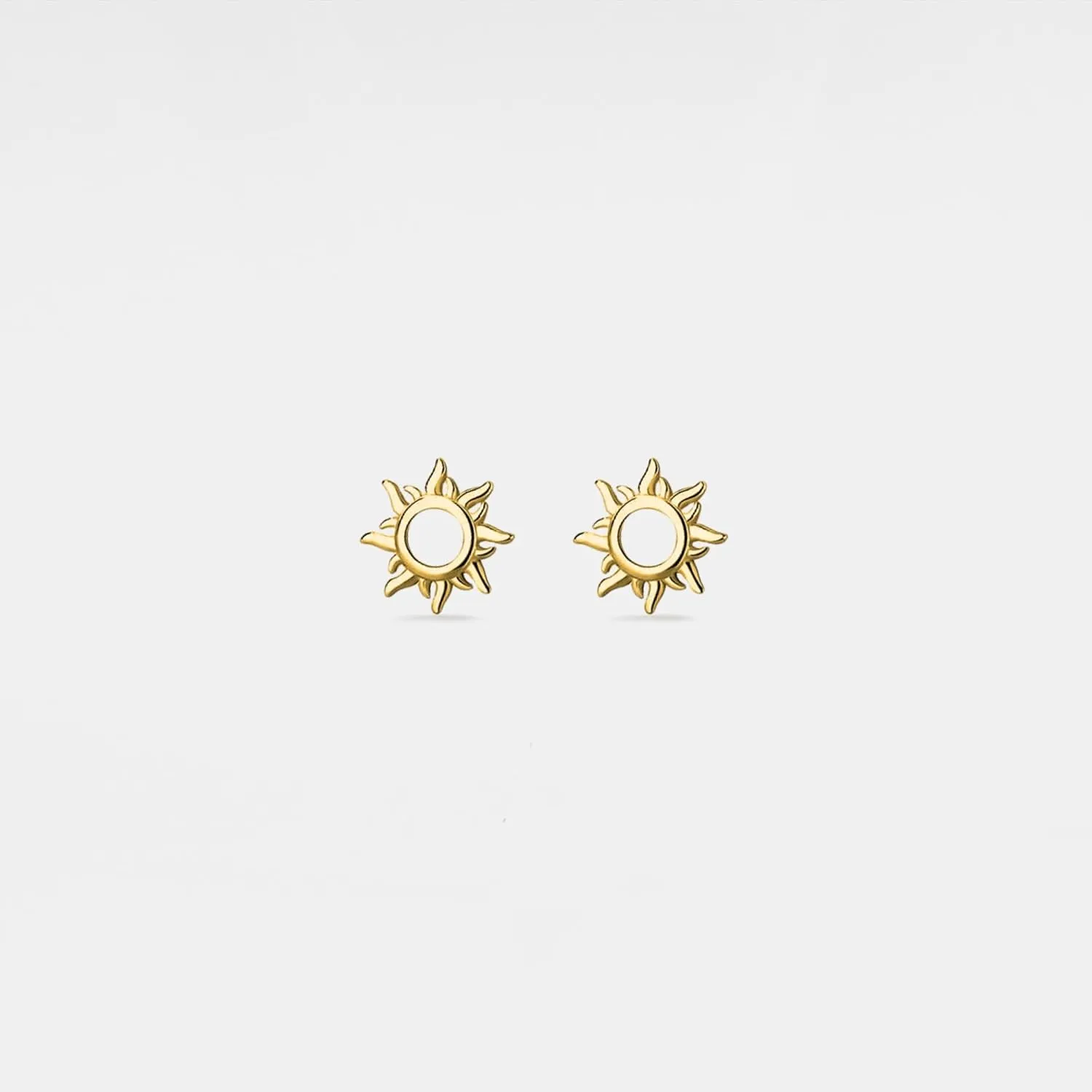 PERIMADE Small Sun Stud Earrings for Women, Gold Plated Hypoallergenic Tiny Earrings Studs, Solid 925 Sterling Silver Sunshine Earrings Trendy Minimalist Jewelry Gift