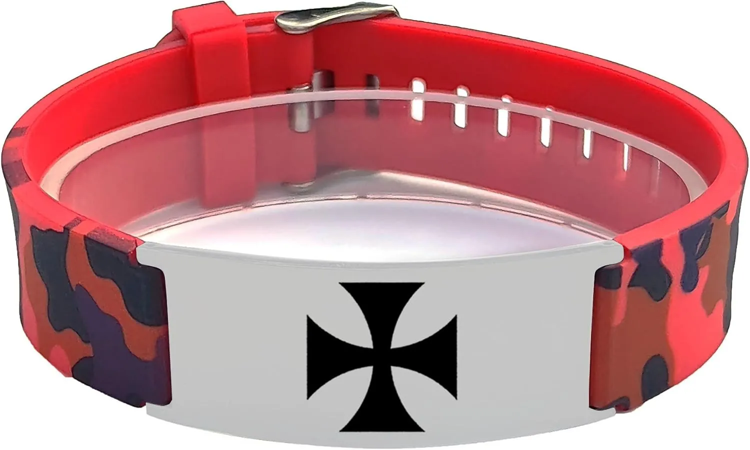 Personalized Christian Jesus Fish and Cross/Star of David Jewish/Jesus Formee Cross Specific Symbols Faith Religious Camouflage Silicone Bracelet for Men Women