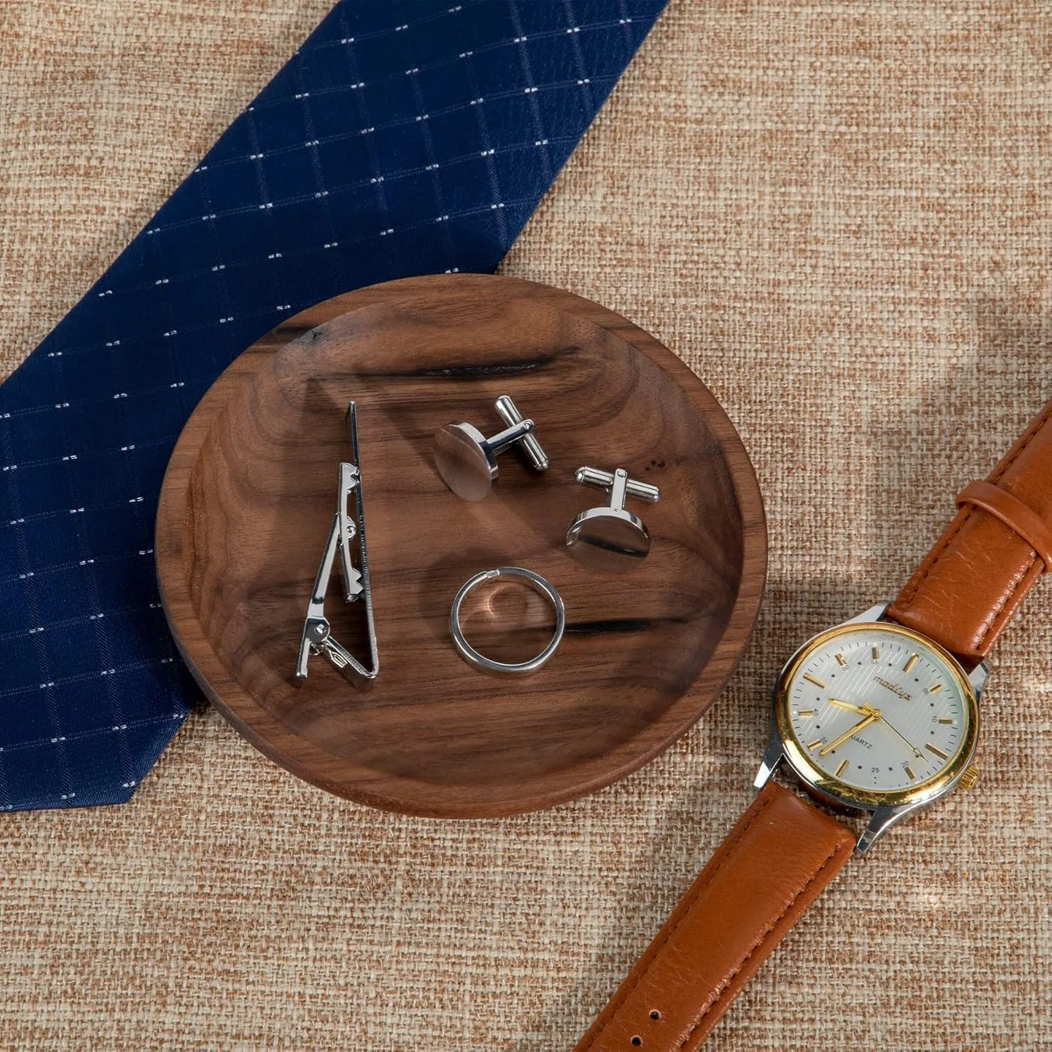 Personalized Small Wooden Jewelry Tray Engraved Wooden Ring Dish Engagement Men Ring Tray Wedding Ring Holder for Nightstand Gift for Anniversary Birthday Valentines Day