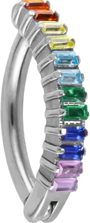 PIERCINGLINE Titanium Belly Button Ring BOW WITH COLORFUL CRYSTALS | Clicker Belly Ring navel piercing jewelry in 4 colors