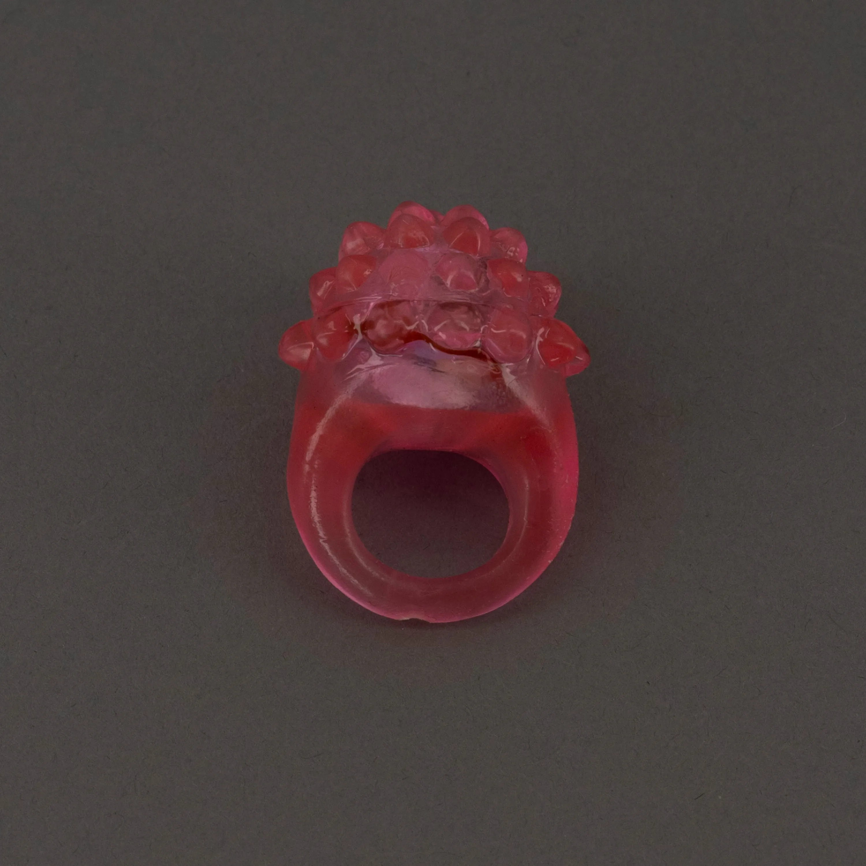 Pink LED Light Up Flashy Jelly Bumpy Rings - Pack of 6