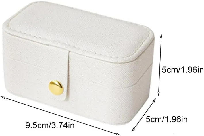 Portable Travel Mini Jewelry Box PU Leather Organizer Box Leather Jewellery Ring Lipsticks Organizer Case Storage Box Gift for Girls Women