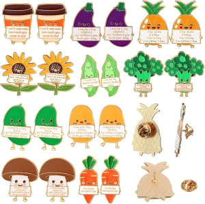 Positive Enamel Vegetables Fruits Pins Alloy Pin Appreciation Gifts for Dietitian End of School Year Gifts for Students