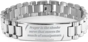 Prayer Training Ladder Bracelet, Fitness, Workout, Healthy Men, Gym, Muscle | Life Quotes, Positive Thinking, Growth Mindset Idea, Inspiration, Supporting | Christmas for Him,
