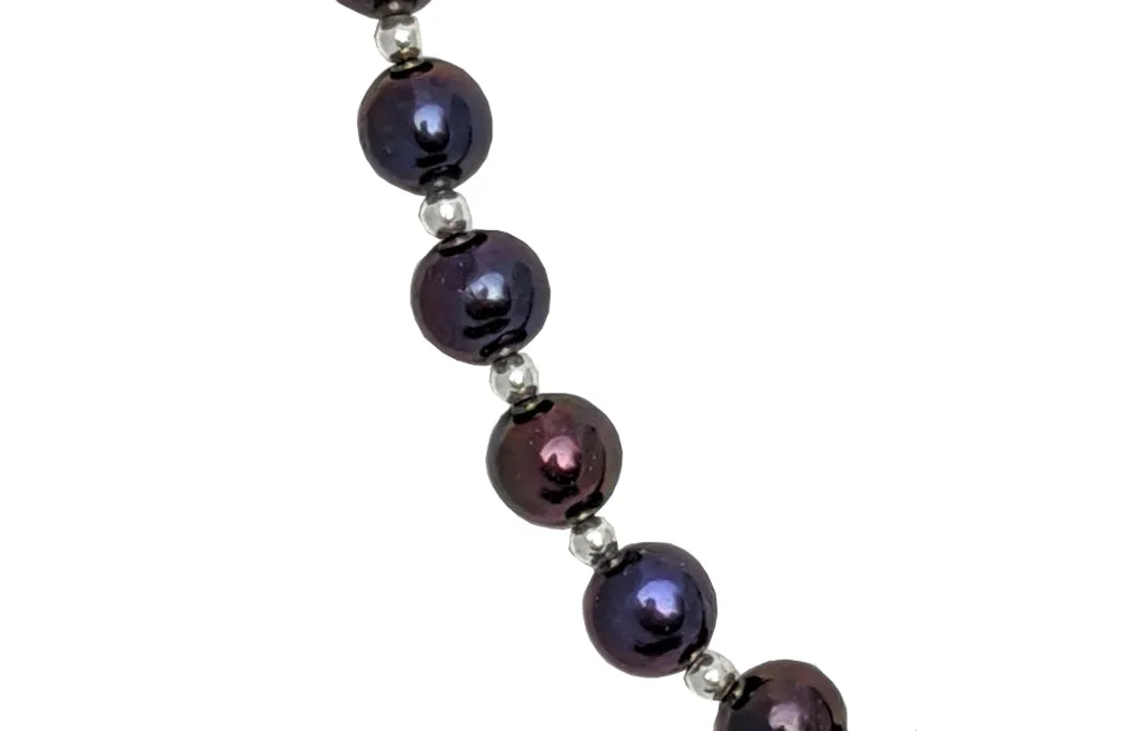 Purple peacock freshwater pearl necklace