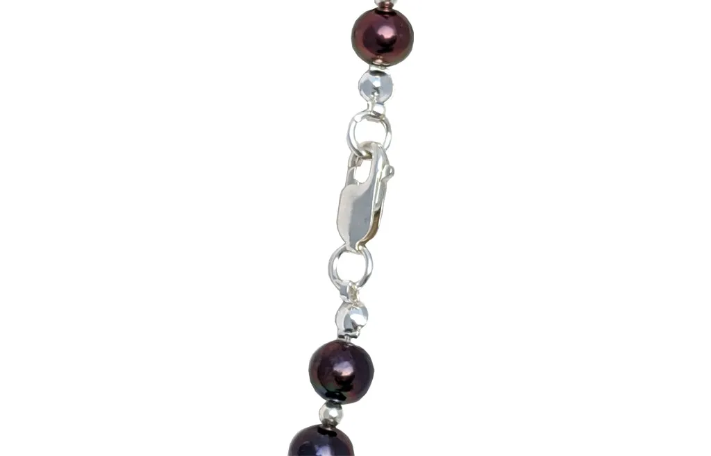 Purple peacock freshwater pearl necklace