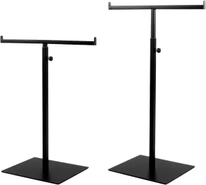 Purse Display Stand Jewelry Towers - 2 Pack Purse Stand Handbag Bag Display Black Tabletop Stainless Steel Hook Hanging Jewelry Stands for Necklaces Organizer Adjustable Height Home Store Boutique