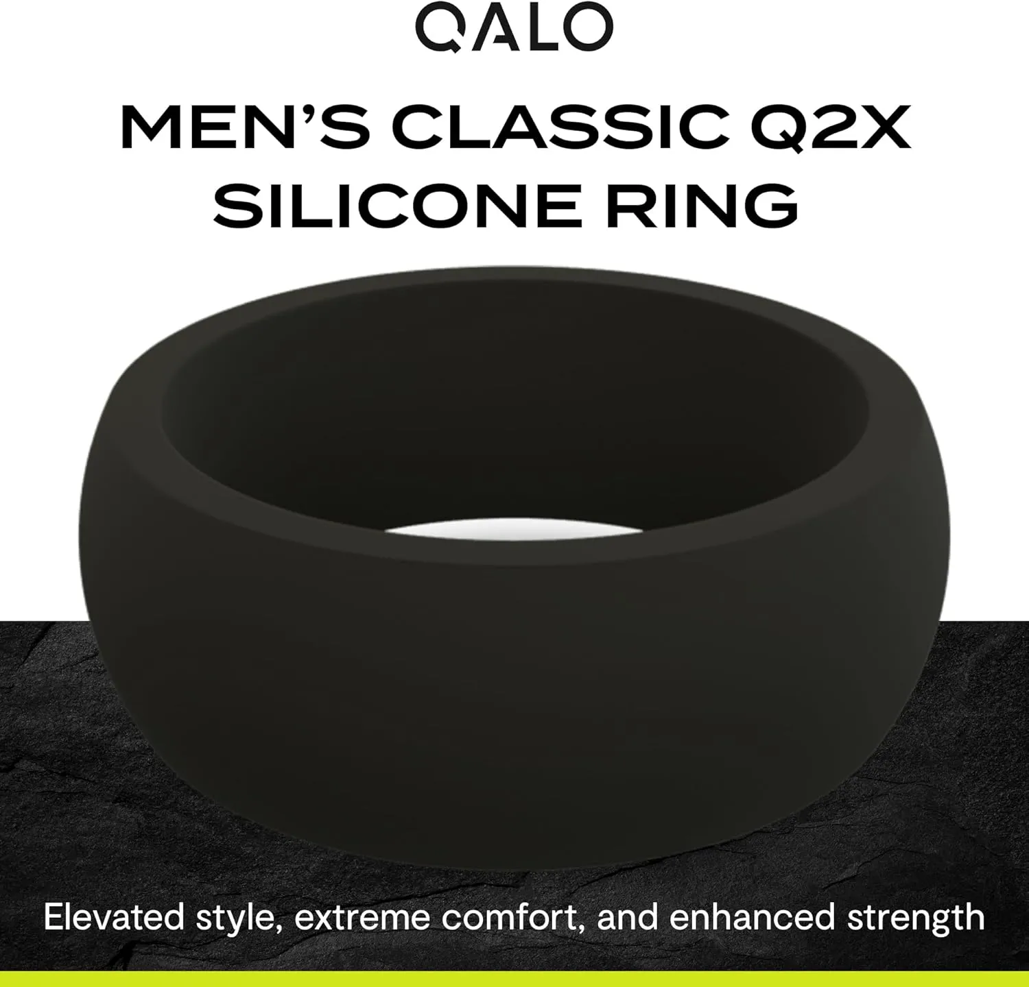 QALO Men's Rubber Silicone Ring, Step Edge Q2X or Chevron Rubber Wedding Band, Breathable, Durable Rubber Wedding Ring for Men, Multi Colors