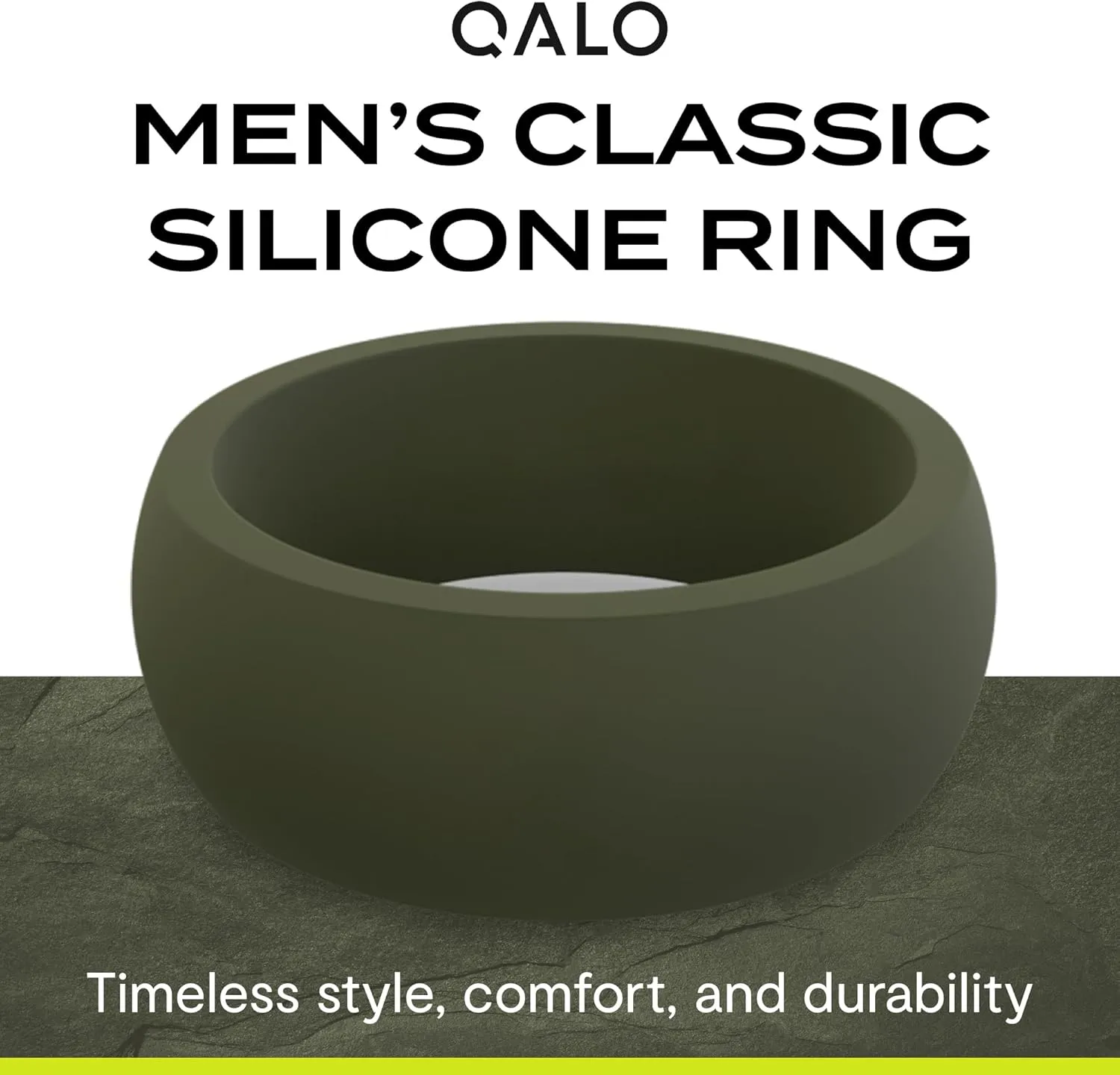 QALO Men's Rubber Silicone Ring, Step Edge Q2X or Chevron Rubber Wedding Band, Breathable, Durable Rubber Wedding Ring for Men, Multi Colors