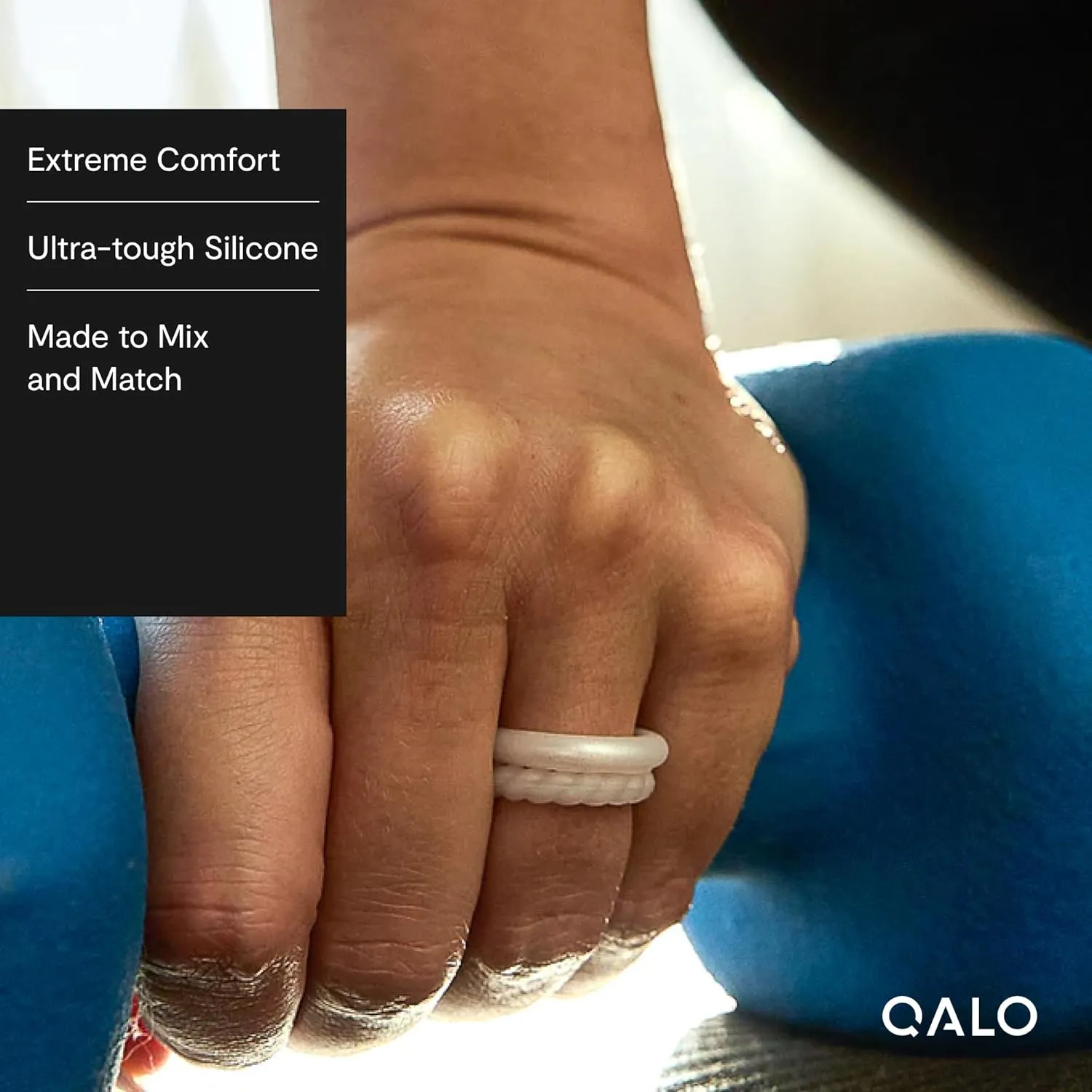 QALO Women's Rubber Silicone Ring, Stackable Chevron Rubber Wedding Band, Breathable, Durable Engagement Silicone Ring, Multi Colors
