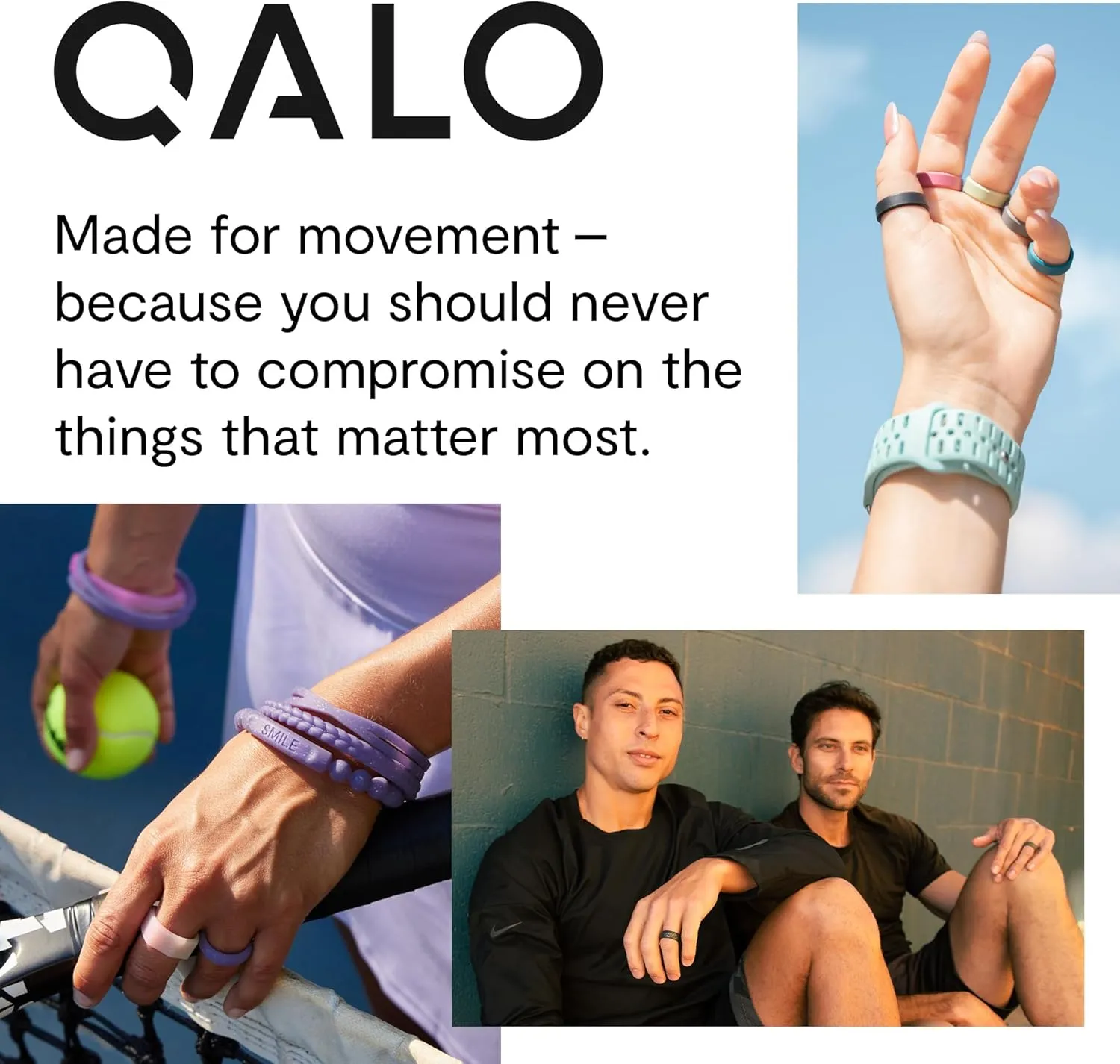 QALO Women's Rubber Silicone Ring, Stackable Chevron Rubber Wedding Band, Breathable, Durable Engagement Silicone Ring, Multi Colors