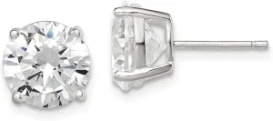 Real 925 Sterling Silver 9mm Round Basket Set CZ Cubic Zirconia Stud Earrings 9mm